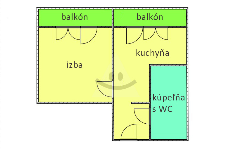 1-izbový byt s dvoma balkónmi, /41m2/, Žilina - Vlčince I