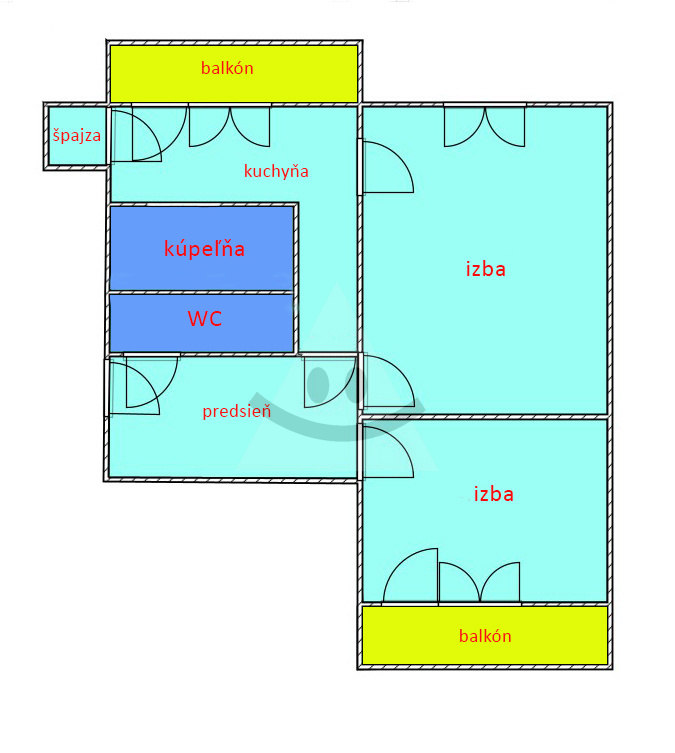 2 izbový byt s dvoma balkónmi, /73m2/ Žilina - Vlčince II