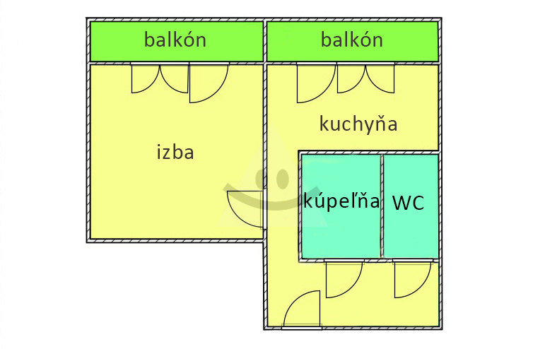 1- izbový byt s dvoma balkónmi,/40m2/, Žilina - Vlčince II