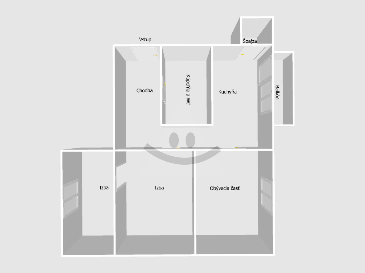 2-izbový s balkónom / 61 m2 / - Veľké Rovné