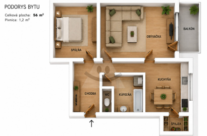 We are preparing 2-room apartment with balcony /56 m2/, Žilina - Hliny VII